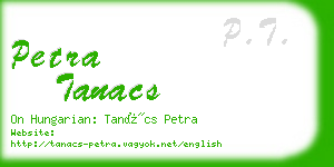 petra tanacs business card